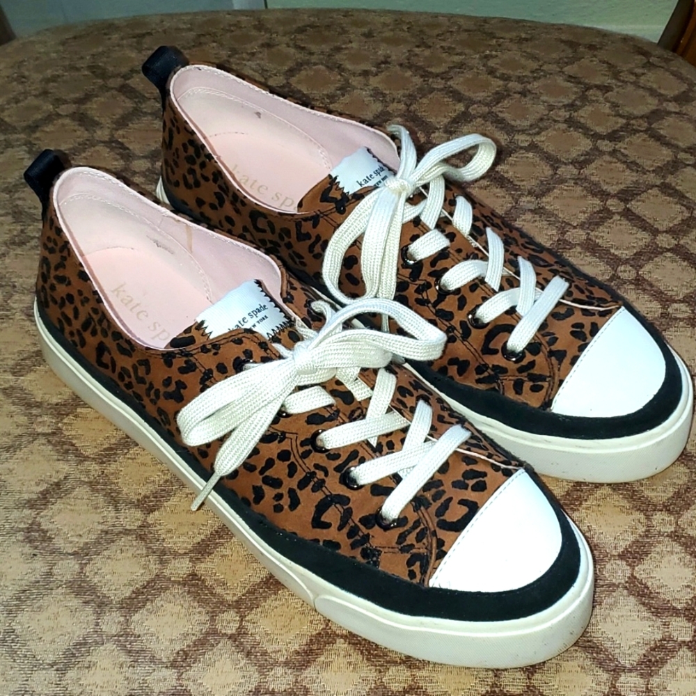 Kate Spade Leopard Print Sneakers EUC